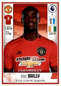 Sticker Eric Bailly - Premier League Inglese 2019-2020 n. 380 - Panini