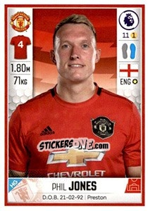 Sticker Phil Jones - Premier League Inglese 2019-2020 n. 381 - Panini