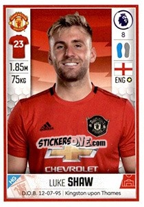 Sticker Luke Shaw - Premier League Inglese 2019-2020 - Panini