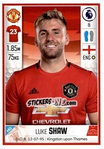 Sticker Luke Shaw - Premier League Inglese 2019-2020 n. 384 - Panini