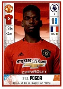 Cromo Paul Pogba - Premier League Inglese 2019-2020 - Panini