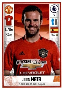 Sticker Juan Mata - Premier League Inglese 2019-2020 n. 388 - Panini