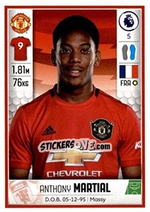 Figurina Anthony Martial - Premier League Inglese 2019-2020 - Panini