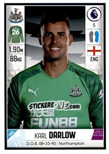 Figurina Karl Darlow - Premier League Inglese 2019-2020 - Panini