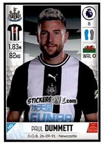 Sticker Paul Dummett - Premier League Inglese 2019-2020 n. 408 - Panini