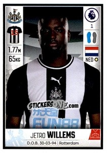 Sticker Jetro Willems - Premier League Inglese 2019-2020 - Panini