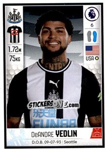 Sticker DeAndre Yedlin - Premier League Inglese 2019-2020 n. 416 - Panini
