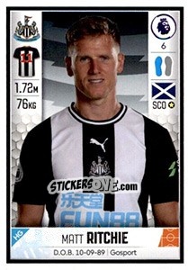 Sticker Matt Ritchie - Premier League Inglese 2019-2020 n. 418 - Panini