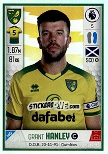 Sticker Grant Hanley - Premier League Inglese 2019-2020 n. 440 - Panini
