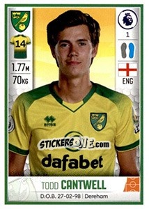 Sticker Todd Cantwell - Premier League Inglese 2019-2020 - Panini