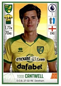 Sticker Todd Cantwell - Premier League Inglese 2019-2020 n. 447 - Panini