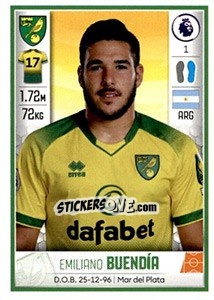 Sticker Emiliano Buendía - Premier League Inglese 2019-2020 n. 448 - Panini