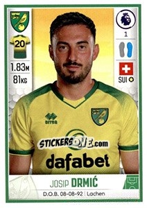 Sticker Josip Drmic - Premier League Inglese 2019-2020 - Panini
