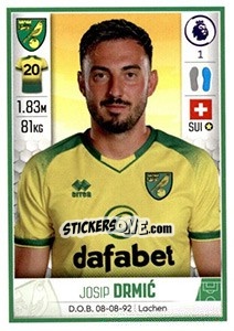 Sticker Josip Drmic - Premier League Inglese 2019-2020 n. 454 - Panini