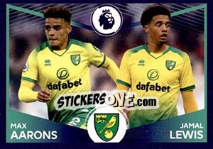 Figurina Max Aarons / Jamal Lewis (Power Pair) - Premier League Inglese 2019-2020 - Panini