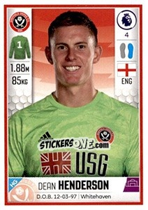 Cromo Dean Henderson - Premier League Inglese 2019-2020 - Panini