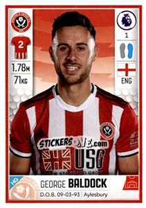 Figurina George Baldock - Premier League Inglese 2019-2020 - Panini