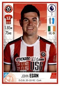 Sticker John Egan - Premier League Inglese 2019-2020 n. 470 - Panini