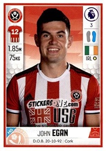 Sticker John Egan - Premier League Inglese 2019-2020 - Panini