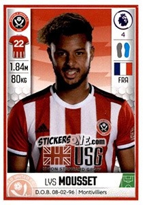 Sticker Lys Mousset - Premier League Inglese 2019-2020 n. 484 - Panini