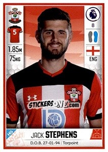 Figurina Jack Stephens - Premier League Inglese 2019-2020 n. 498 - Panini