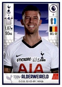 Figurina Toby Alderweireld - Premier League Inglese 2019-2020 - Panini