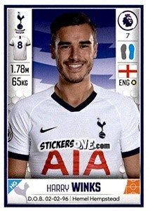 Figurina Harry Winks - Premier League Inglese 2019-2020 - Panini