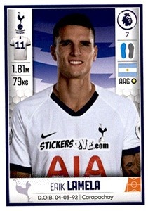 Sticker Erik Lamela - Premier League Inglese 2019-2020 n. 532 - Panini
