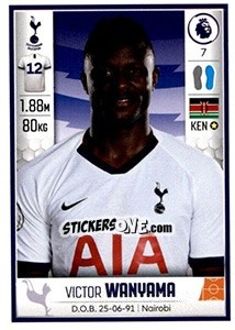 Sticker Victor Wanyama - Premier League Inglese 2019-2020 n. 533 - Panini
