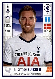 Sticker Christian Eriksen - Premier League Inglese 2019-2020 n. 539 - Panini