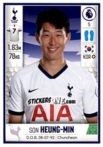 Cromo Son Heung-Min - Premier League Inglese 2019-2020 - Panini