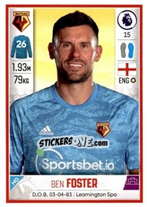 Cromo Ben Foster - Premier League Inglese 2019-2020 - Panini