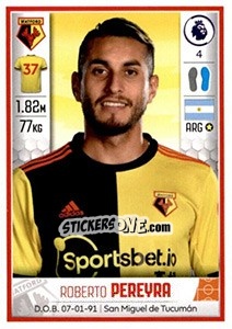 Sticker Roberto Pereyra - Premier League Inglese 2019-2020 - Panini