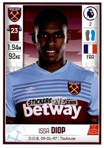 Cromo Issa Diop - Premier League Inglese 2019-2020 - Panini