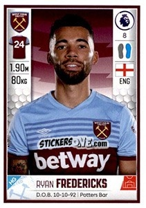 Sticker Ryan Fredericks - Premier League Inglese 2019-2020 n. 588 - Panini
