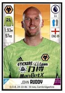 Sticker John Ruddy - Premier League Inglese 2019-2020 - Panini