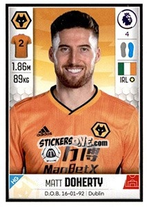 Sticker Matt Doherty - Premier League Inglese 2019-2020 n. 611 - Panini