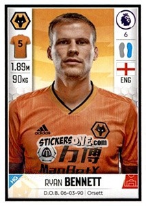 Sticker Ryan Bennett - Premier League Inglese 2019-2020 - Panini