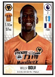 Figurina Willy Boly - Premier League Inglese 2019-2020 - Panini