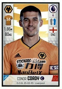 Sticker Conor Coady - Premier League Inglese 2019-2020 n. 615 - Panini