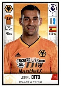 Cromo Jonny Otto - Premier League Inglese 2019-2020 n. 616 - Panini