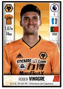 Sticker Rúben Vinagre - Premier League Inglese 2019-2020 - Panini