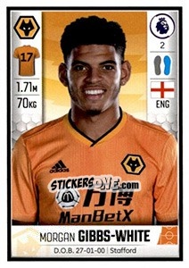 Sticker Morgan Gibbs-White - Premier League Inglese 2019-2020 n. 621 - Panini
