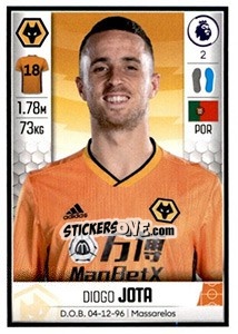 Sticker Diogo Jota - Premier League Inglese 2019-2020 n. 622 - Panini