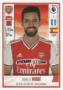 Sticker Pablo Mari - Premier League Inglese 2019-2020 n. U4 - Panini