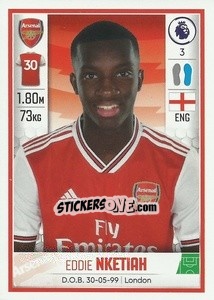 Sticker Eddie Nketiah - Premier League Inglese 2019-2020 n. U5 - Panini