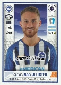 Sticker Alexis Mac Allister - Premier League Inglese 2019-2020 n. U11 - Panini