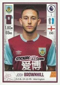 Sticker Josh Brownhill - Premier League Inglese 2019-2020 n. U12 - Panini
