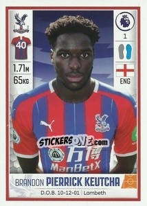 Sticker Brandon Pierrick Keutcha - Premier League Inglese 2019-2020 n. U15 - Panini