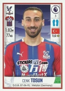 Sticker Cenk Tosun - Premier League Inglese 2019-2020 n. U16 - Panini